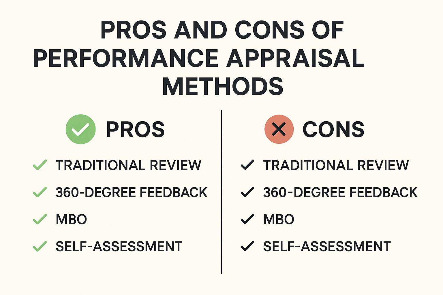 Pros and Cons of Different Performance Evaluation Methods