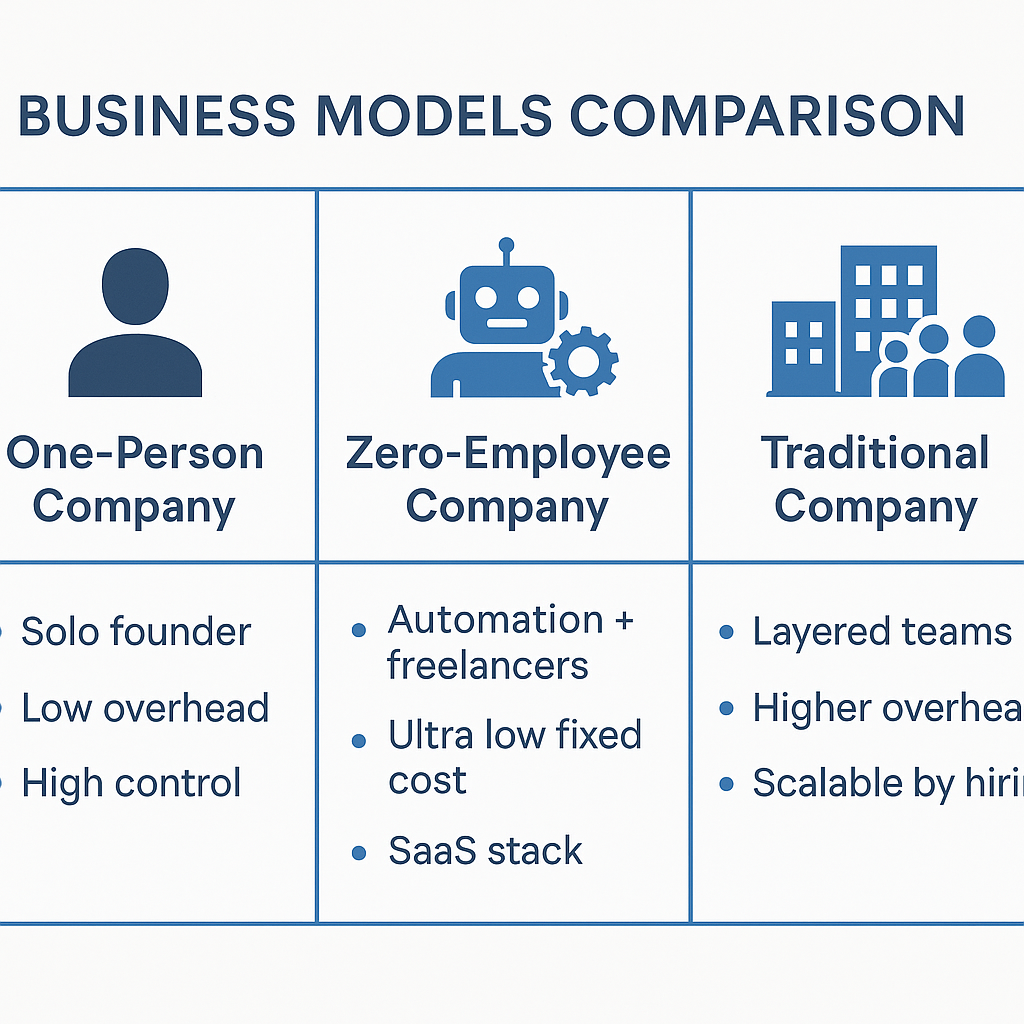 Compare Zero-Employee Company with Other Company Types Post feature image